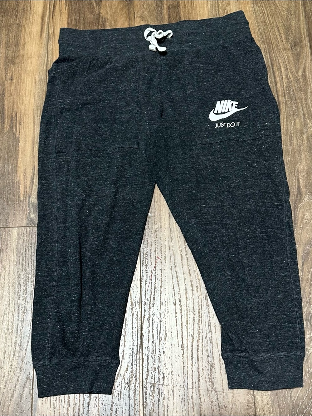 Vtg Nike Just Do It Women's Cropped Sweatpants 883723-0100 Size S Mottled Gray